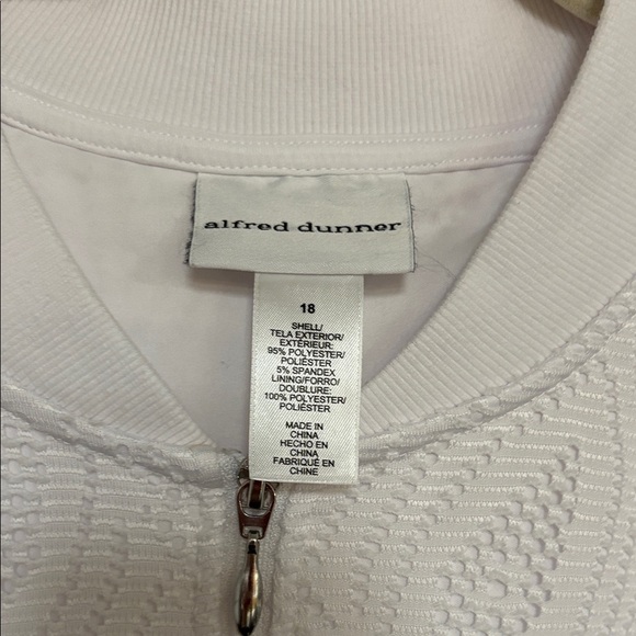 Alfred Dunner White Textured Bomber Jacket - Picture 2 of 7